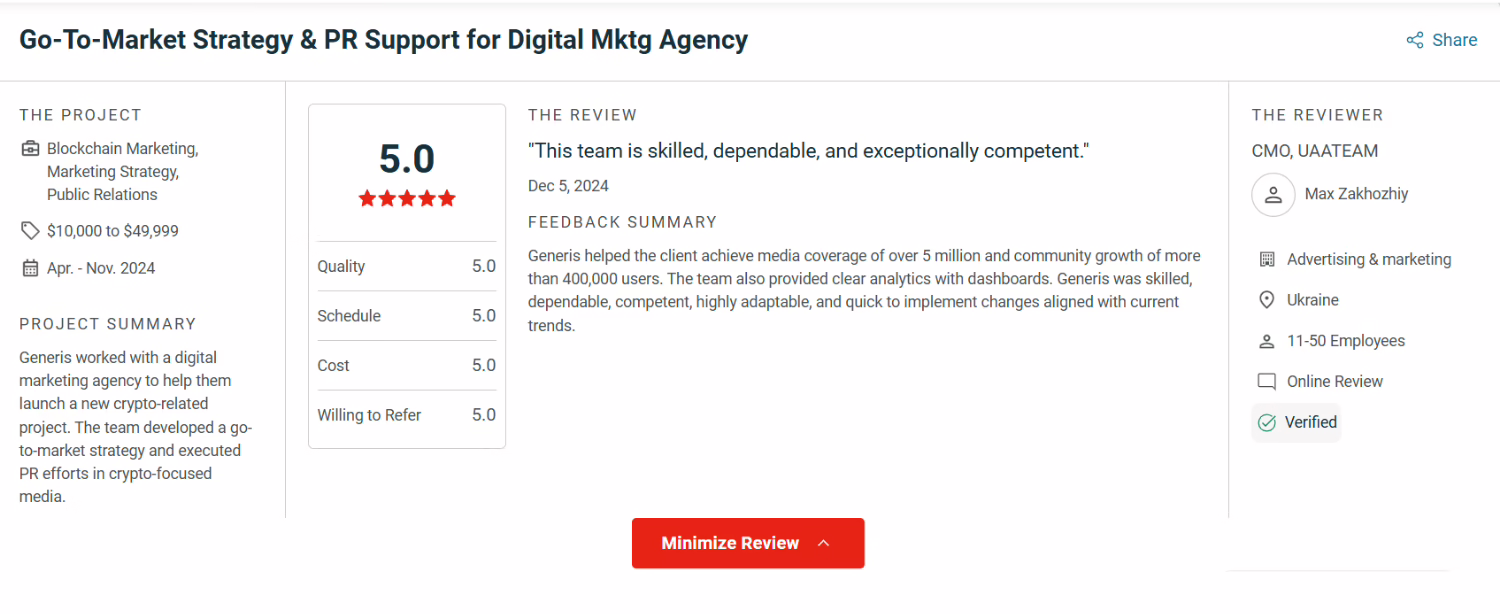 Generis feedback