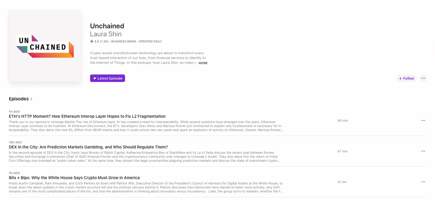 Unchained one of the Best Crypto Podcasts 