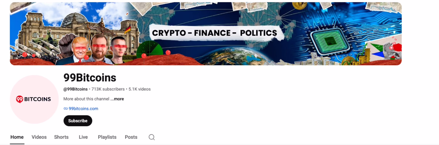 99Bitcoins - Best Crypto YouTube Channel for Complete Beginners