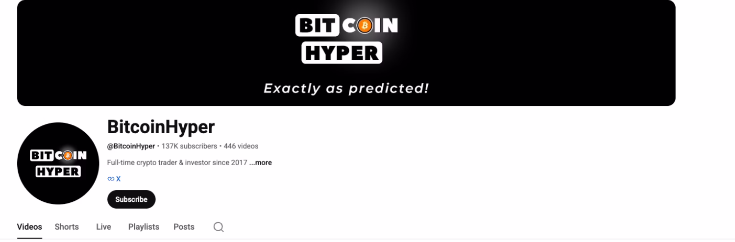 BitcoinHyper - Best Crypto YouTube Channel for Bitcoin Enthusiasts 
