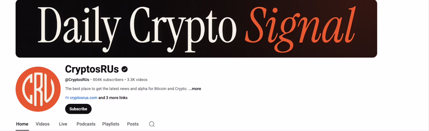CryptoRUs - Best Channel for Investors Who Want Regular Market Updates