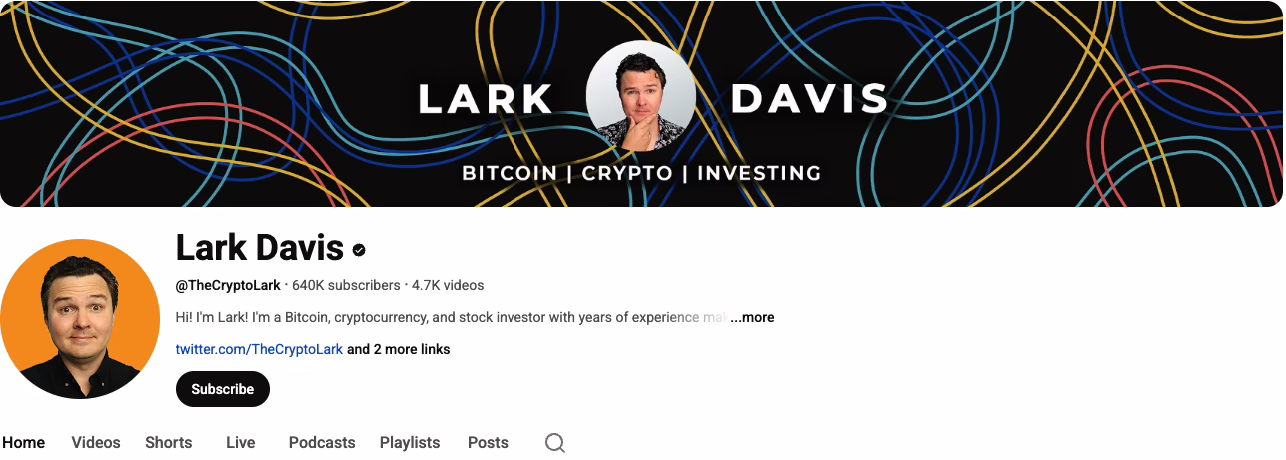 Lark Davis (The Crypto Lark) - Top Crypto Influencers on YouTube