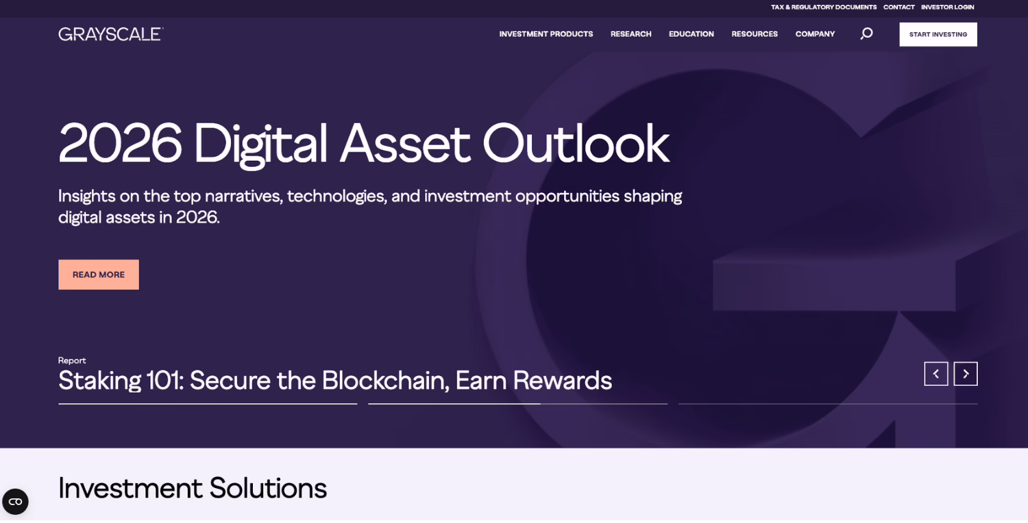 One of the best crypto staking platforms - Grayscale