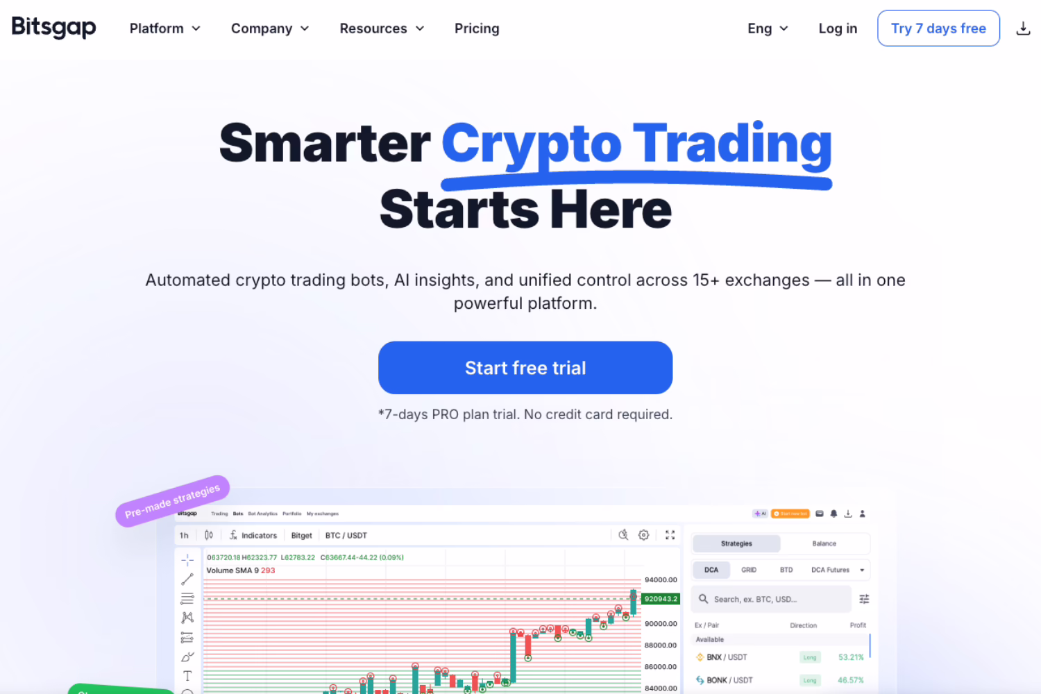 One of the best crypto trading bots - Bitsgap