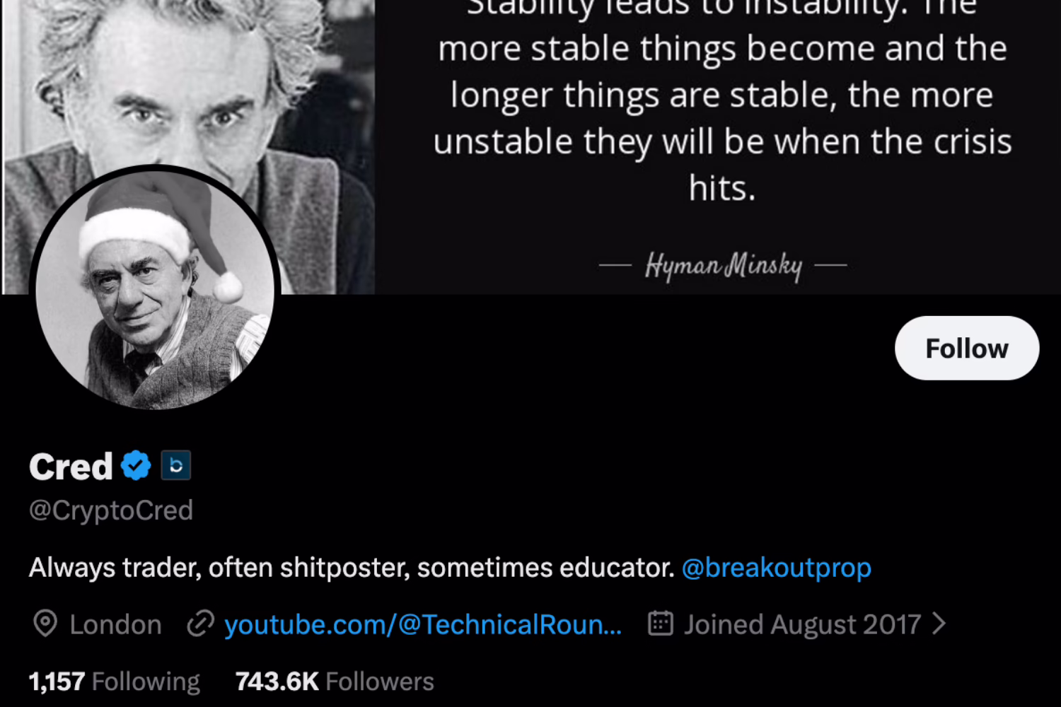 CryptoCred - one of the best crypto traders to follow